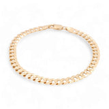 14K Yellow Gold Curb Men's Bracelet - Miral Jewelry