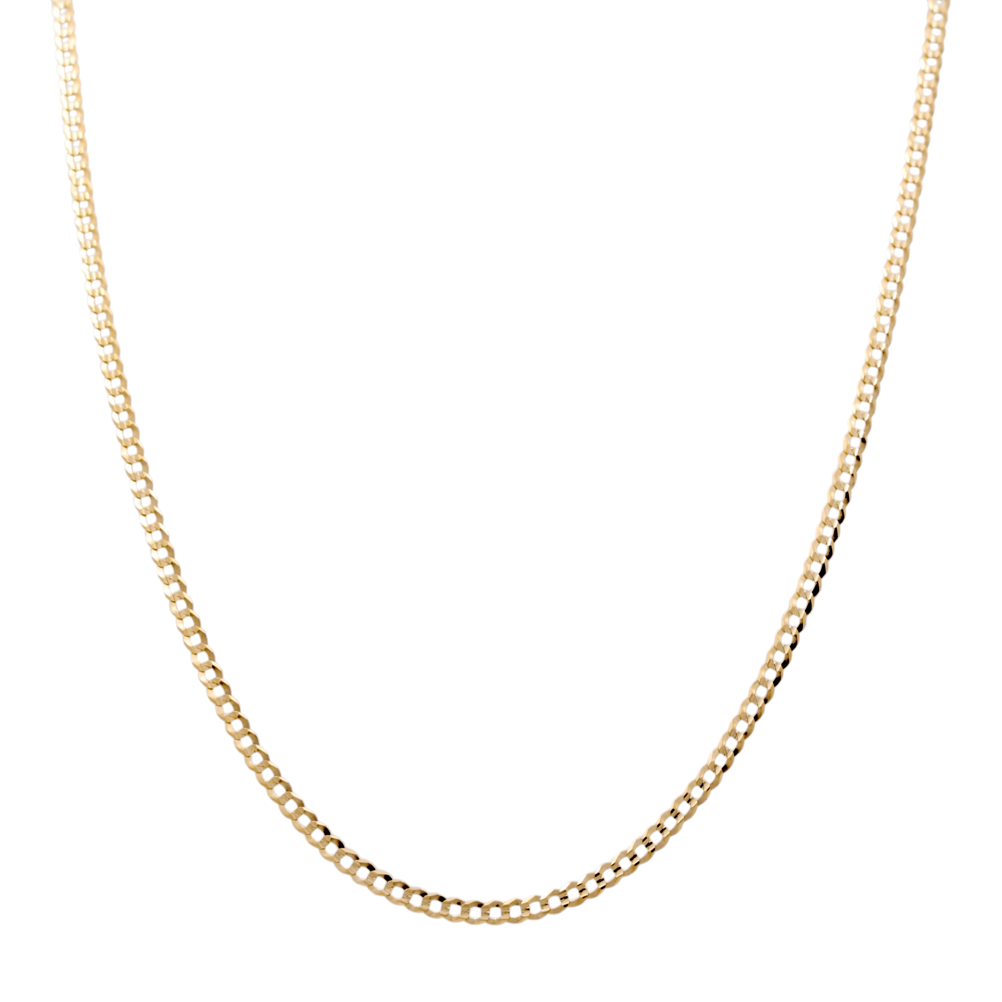 14K Yellow Gold Curb Men's Chain 24" - Miral Jewelry