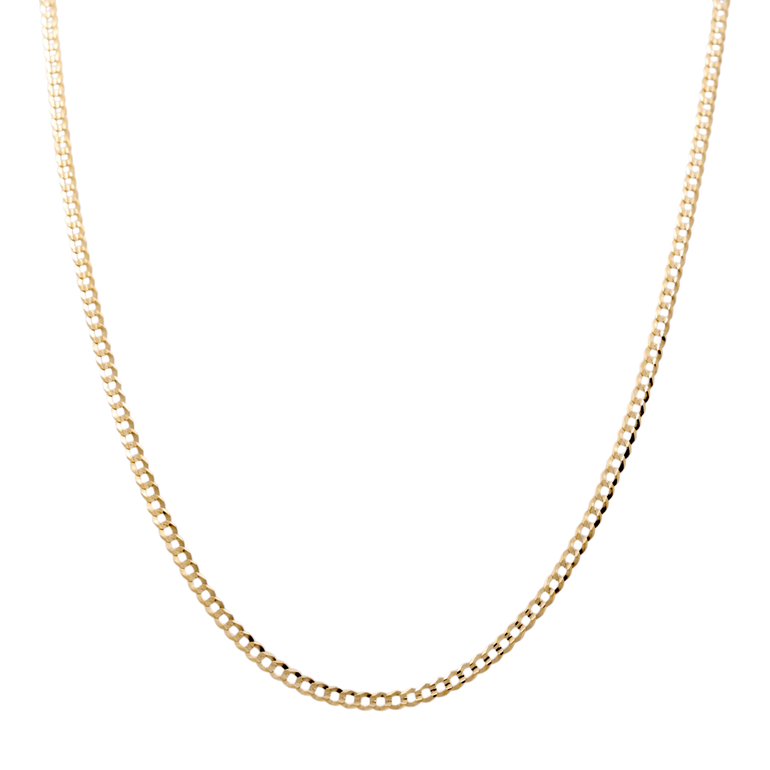 14K Yellow Gold Curb Men's Chain 24" - Miral Jewelry