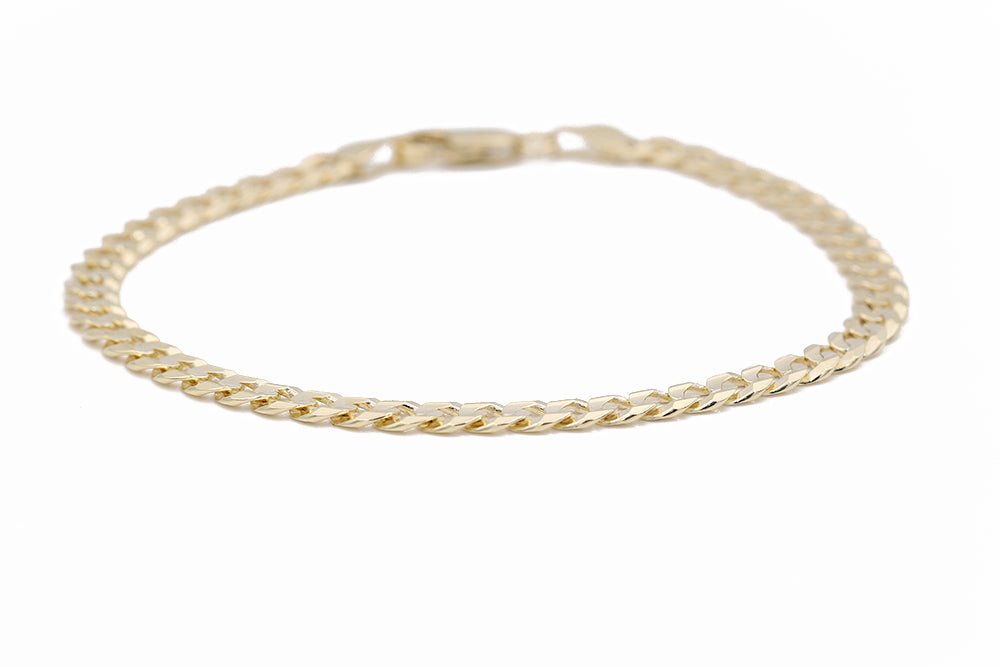 14K Yellow Gold Curb Women's Bracelet - Miral Jewelry