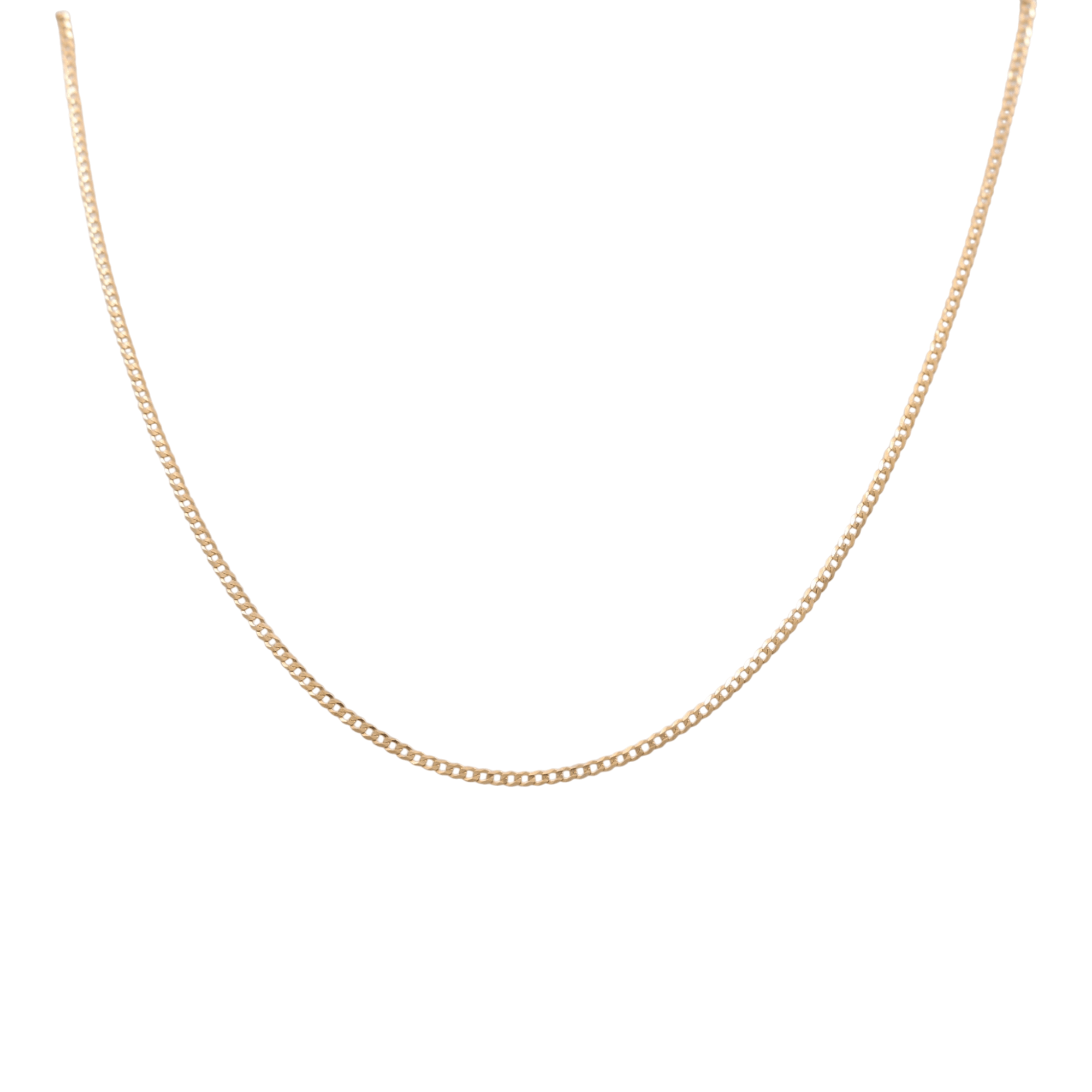 14K Yellow Gold Curb Women's Chain 18" - Miral Jewelry