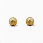14K Yellow Gold Diamond Cut Ball Earrings - Miral Jewelry