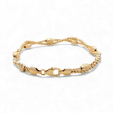 14K Yellow Gold Diamond Cut Bangle Women's Bracelet - Miral Jewelry