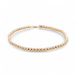14K Yellow Gold Diamond Cut Beads Bracelet Women's - Miral Jewelry