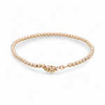 14K Yellow Gold Diamond Cut Beads Bracelet Women's - Miral Jewelry