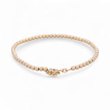 14K Yellow Gold Diamond Cut Beads Bracelet Women's - Miral Jewelry