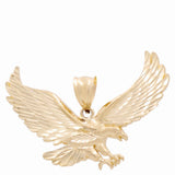 14K Yellow Gold Diamond Cut Eagle Pendant - Miral Jewelry