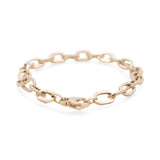 14K Yellow Gold Diamond Cut Fancy Link Women's Bracelet - Miral Jewelry