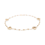 14K Yellow Gold Diamond Cut Heart Ankle Bracelet - Miral Jewelry