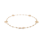 14K Yellow Gold Diamond Cut Heart Ankle Bracelet - Miral Jewelry