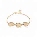 14K Yellow Gold Diamond Cut Hearts Bracelet - Miral Jewelry