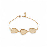 14K Yellow Gold Diamond Cut Hearts Bracelet - Miral Jewelry