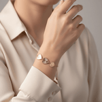14K Yellow Gold Diamond Cut Hearts Bracelet - Miral Jewelry