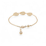 14K Yellow Gold Diamond Cut Hearts Bracelet - Miral Jewelry