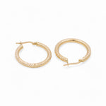 14K Yellow Gold Diamond Cut Medium Hoop Earrings - Miral Jewelry