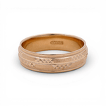 14K Yellow Gold Diamond Cut Wedding Band Ring - Miral Jewelry