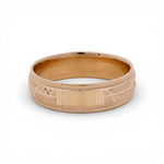 14K Yellow Gold Diamond Cut Wedding Band Ring - Miral Jewelry