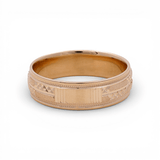 14K Yellow Gold Diamond Cut Wedding Band Ring - Miral Jewelry