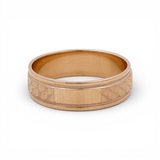 14K Yellow Gold Diamond Cut Wedding Band Ring - Miral Jewelry