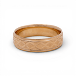 14K Yellow Gold Diamond Cut Wedding Band Ring - Miral Jewelry