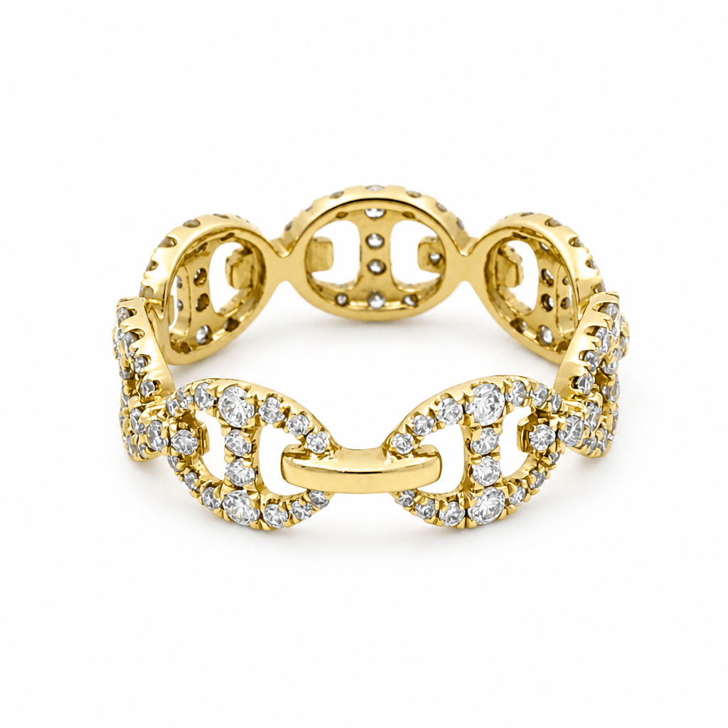 14K Yellow Gold Diamond Fashion Ring with 0.85w Round Diamonds - Miral Jewelry