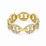 14K Yellow Gold Diamond Fashion Ring with 0.85w Round Diamonds - Miral Jewelry