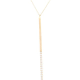 14k Yellow Gold Diamond Necklace 18" with 0.47Tw Round Diamonds - Miral Jewelry