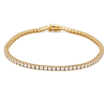 14K Yellow Gold Diamond Tennis Bracelet – 3.68 ct tw, 7" - Miral Jewelry