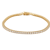 14K Yellow Gold Diamond Tennis Bracelet – 3.68 ct tw, 7" - Miral Jewelry