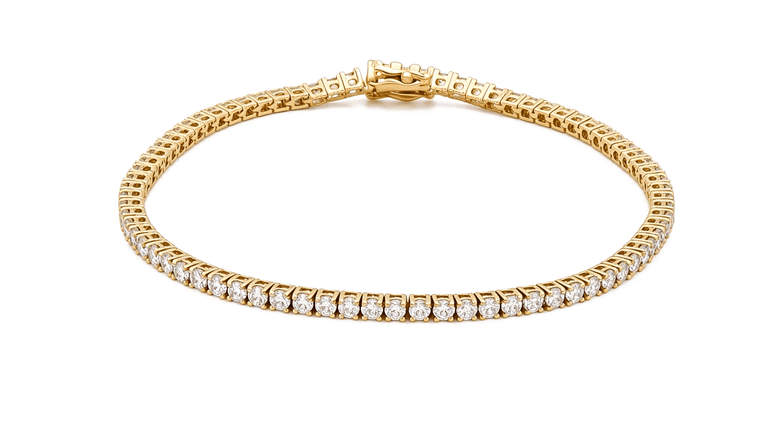 14K Yellow Gold Diamond Tennis Bracelet – 3.68 ct tw, 7" - Miral Jewelry