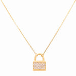14K Yellow Gold Diamond Women's Necklaces with 0.12Tw Round Diamonds - Miral Jewelry
