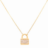 14K Yellow Gold Diamond Women's Necklaces with 0.12Tw Round Diamonds - Miral Jewelry