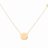 14K Yellow Gold Disk Shape Women's Necklaces with 0.03Tw Round Diamonds - Miral Jewelry