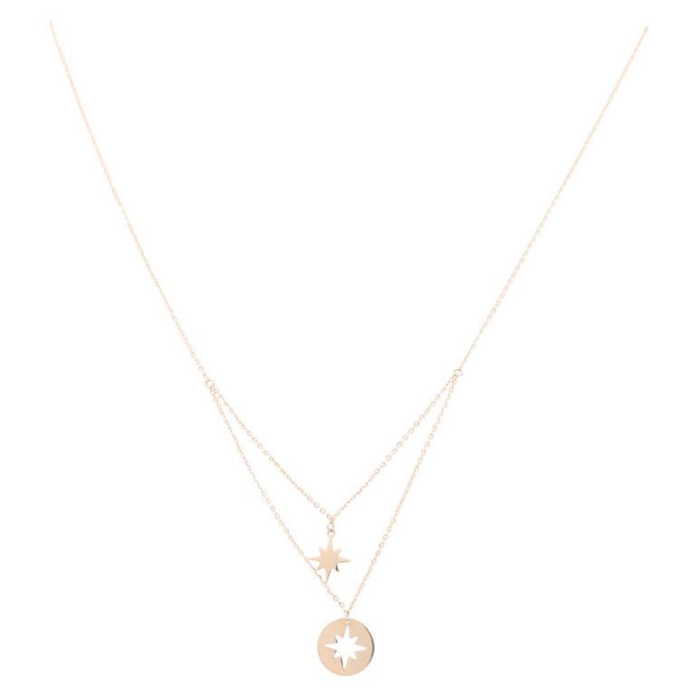 14K Yellow Gold Double Fashion Women's Necklace - Miral Jewelry