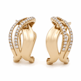 14K Yellow Gold Drop Diamond Earrings with 0.42Tw Round Diamonds - Miral Jewelry