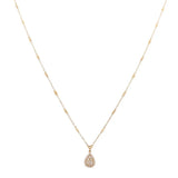 14K Yellow Gold Drop Women's Diamond Necklace - Miral Jewelry