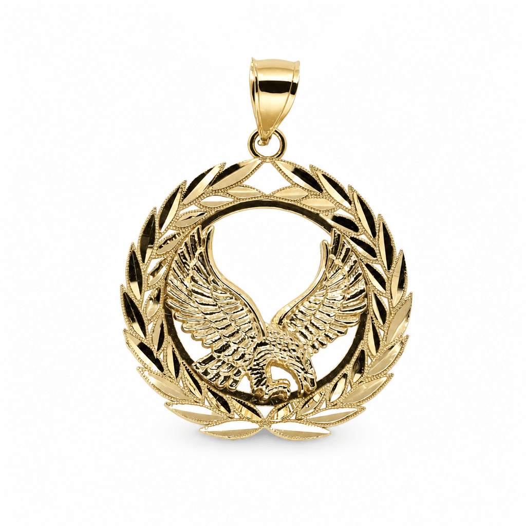 14K Yellow Gold Eagle Pendant - Miral Jewelry