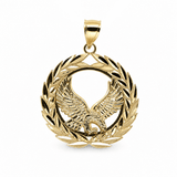 14K Yellow Gold Eagle Pendant - Miral Jewelry