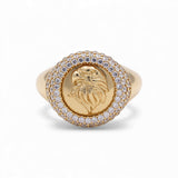 14k Yellow Gold Eagle with Cz Fashion Ring - Miral Jewelry