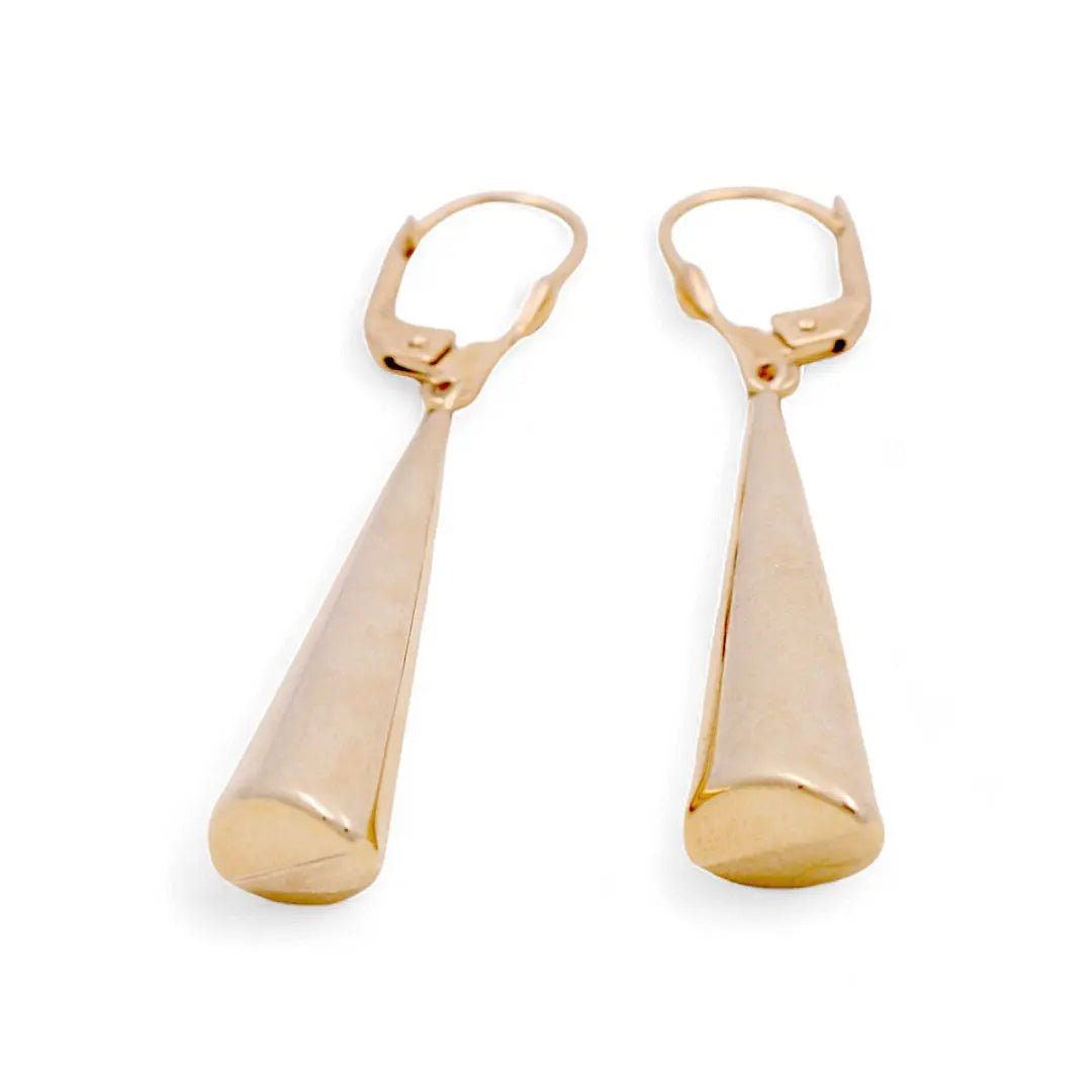 14K Yellow Gold Polished Cone Drop Earrings – view 2