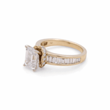 14K Yellow Gold Emerald Rings with 2.00Tw Emerald Lab Diamonds and 0.75Tw Baguette Lab Grown Diamonds - Miral Jewelry