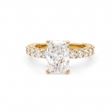 14K Yellow Gold Emerald Rings with 3.05Tw Emerald Lab Diamonds and 1.64Tw Round Lab Diamonds - Miral Jewelry
