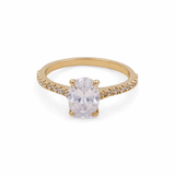 14K Yellow Gold Engagement with Cz Fashion Women's Ring - Miral Jewelry