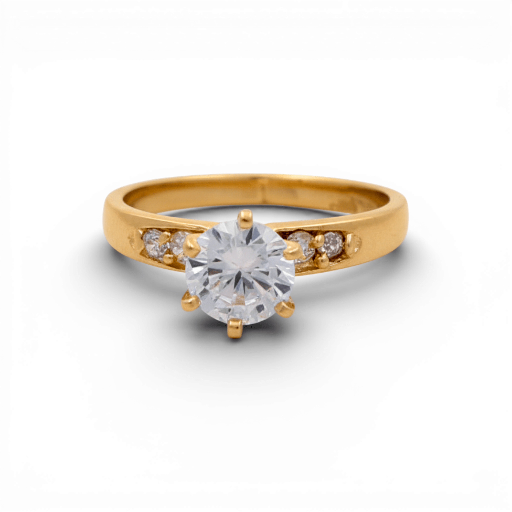14K Yellow Gold Engagement with CZ Fashion Women's Ring - Miral Jewelry