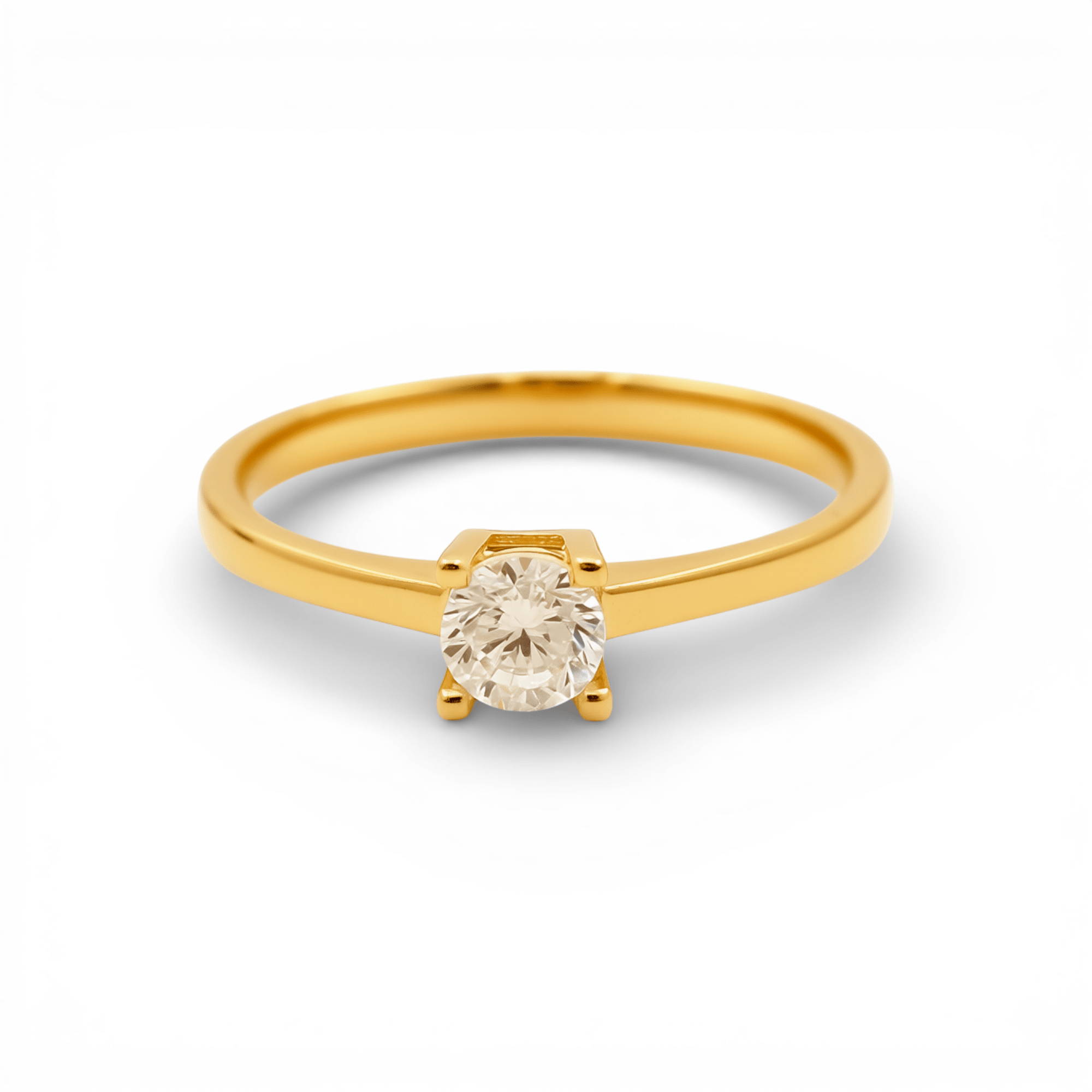 14K Yellow Gold Engagement with CZ Fashion Women's Ring - Miral Jewelry