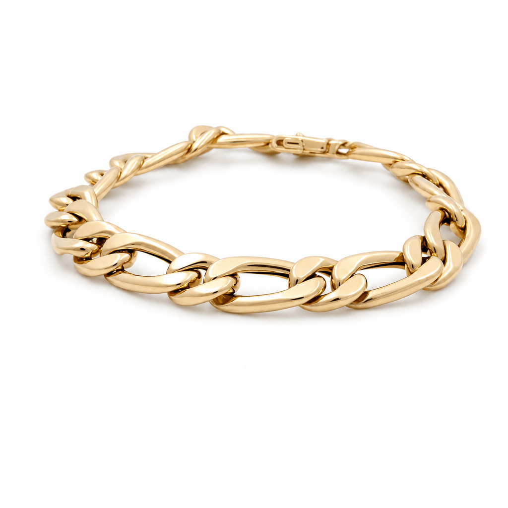 14K Yellow Gold Fancy Link Bracelet - Miral Jewelry
