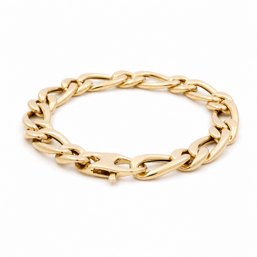 14K Yellow Gold Fancy Link Bracelet - Miral Jewelry