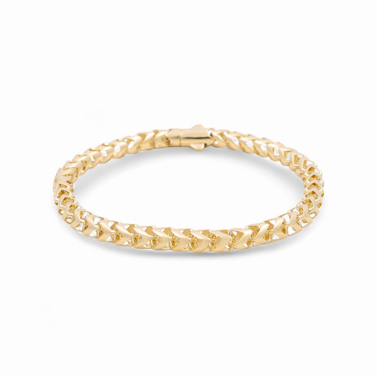 14K Yellow Gold Fancy Link Bracelet - Miral Jewelry