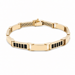 14K Yellow Gold Fancy Link Bracelet - Miral Jewelry