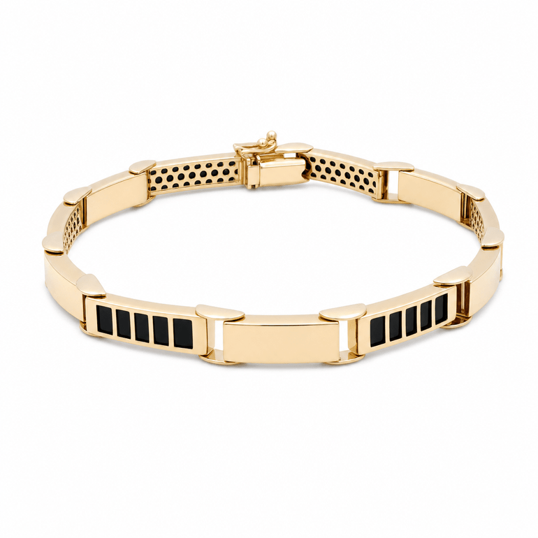 14K Yellow Gold Fancy Link Bracelet - Miral Jewelry